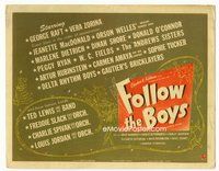 2v435 FOLLOW THE BOYS title card '44 Orson Welles, W.C. Fields, Marlene Dietrich, Jeanette MacDonald