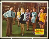 2v093 FOOTLIGHT SERENADE LC '42 chorus girls Betty Grable & Jane Wyman with beauties at rehearsal!