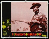 2v094 FOR A FEW DOLLARS MORE LC #8 '67 great c/u of Clint Eastwood holding rifle smoking cigar!