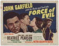2v436 FORCE OF EVIL title card '48 John Garfield, sexy Marie Windsor, directed by Abraham Polonsky!