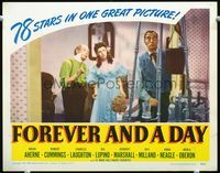 2v096 FOREVER & A DAY movie lobby card '43 Anna Neagle watches Buster Keaton hang bucket on pipe!