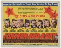 2v438 FOREVER & A DAY title lobby card '43 Merle Oberon, Charles Laughton, Ida Lupino & 75 others!
