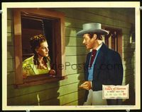2v099 FOXES OF HARROW LC #6 '47 dapper Rex Harrison talks to pretty Maureen O'Hara in window!