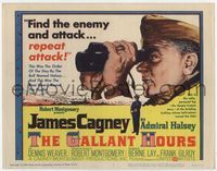 2v445 GALLANT HOURS title card '60 art of James Cagney as Admiral Bull Halsey holding binoculars!
