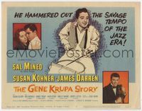 2v450 GENE KRUPA STORY title lobby card '60 Sal Mineo hammered out the savage tempo of the Jazz Era!