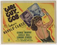 2v455 GIRL, A GUY, & A GOB TC '41 sexy Lucy Ball in party dress w/George Murphy & Edmond O'Brien!