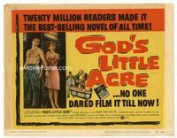 2v461 GOD'S LITTLE ACRE title lobby card '58 barechested Aldo Ray & half-dressed sexy Tina Louise!