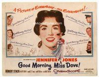 2v465 GOOD MORNING MISS DOVE movie title lobby card '55 artwork of smiling teacher Jennifer Jones!