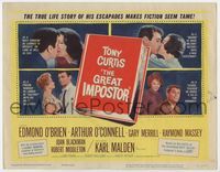 2v469 GREAT IMPOSTOR TC '61 Tony Curtis as Waldo DeMara, who faked being a doctor, warden & more!