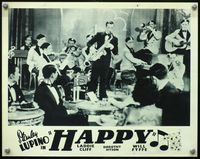 2v119 HAPPY movie lobby card '33 Stanley Lupino playing saxophone while Laddie Cliff plays piano!