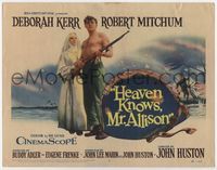 2v481 HEAVEN KNOWS MR. ALLISON title lobby card '57 barechested Robert Mitchum & nun Deborah Kerr!