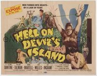 2v483 HELL ON DEVIL'S ISLAND TC '57 handcuffed Rex Ingram, men turned into beasts by a lash of fear