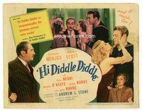 2v489 HI DIDDLE DIDDLE title lobby card '43 Adolphe Menjou, Martha Scott, Pola Negri, Dennis O'Keefe