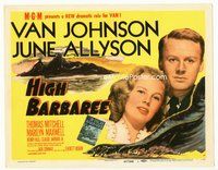 2v491 HIGH BARBAREE movie title lobby card '47 pretty June Allyson loves Navy pilot Van Johnson!