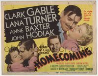 2v501 HOMECOMING title card '48 close up art of Clark Gable & Lana Turner, Anne Baxter, John Hodiak