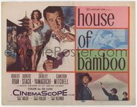 2v506 HOUSE OF BAMBOO title lobby card '55 Sam Fuller, Robert Ryan, Robert Stack, Shirley Yamaguchi