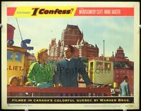 2v137 I CONFESS lobby card #6 '53 Alfred Hitchcock, Montgomery Clift & Anne Baxter in Quebec Canada!