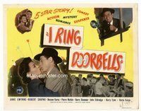 2v511 I RING DOORBELLS movie title lobby card '46 Anne Gwynne loves newspaper man Robert Shayne!