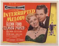 2v523 INTERRUPTED MELODY title lobby card '55 great close up of Glenn Ford embracing Eleanor Parker!