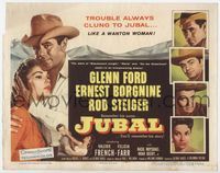 2v538 JUBAL title card '56 cowboys Glenn Ford, Ernest Borgnine & Rod Steiger, sexy French & Farr!