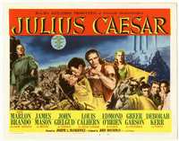 2v539 JULIUS CAESAR movie title lobby card '53 Marlon Brando, James Mason, Greer Garson, Shakespeare