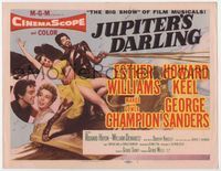 2v541 JUPITER'S DARLING title card '55 great art of sexy Esther Williams & Howard Keel on chariot!