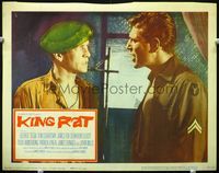 2v151 KING RAT movie lobby card '65 close up of George Segal & Tom Courtenay glaring at each other!