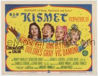 2v550 KISMET movie title lobby card '56 Howard Keel, Ann Blyth, ecstasy of song, spectacle & love!