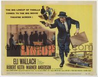 2v563 LINEUP TC '58 Don Siegel classic film noir, great image of Eli Wallach running with gun!
