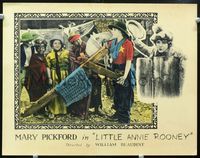 2v163 LITTLE ANNIE ROONEY movie lobby card '25 Mary Pickford dressed as sheriff kisses wooden horse!