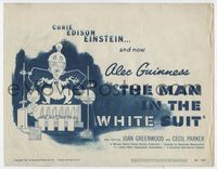 2v577 MAN IN THE WHITE SUIT TC '52 wacky art of scientist inventor Alec Guinness in laboratory!