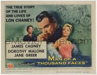2v578 MAN OF A THOUSAND FACES title card '57 art of James Cagney as Lon Chaney Sr. by Reynold Brown!