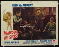 2v183 MURDER HE SAYS LC #5 '45 Fred MacMurray is surrounded by Marjorie Main & her wacky family!
