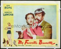 2v185 MY FAVORITE BRUNETTE LC #1 '47 great c/u of Bob Hope as Sherlock Holmes w/Dorothy Lamour!