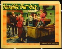 2v188 NAUGHTY BUT NICE lobby card '39 most of cast, but no Ann Sheridan or Ronald Reagan shown!