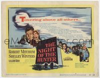 2v599 NIGHT OF THE HUNTER TC '55 Robert Mitchum, Shelley Winters, Charles Laughton classic noir!