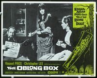 2v201 OBLONG BOX movie lobby card #7 '69 Vincent Price reads newspaper, Uta Levka & Sally Geeson
