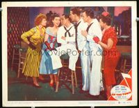2v206 ON THE TOWN lobby card #5 '49 great close up of Kelly, Miller, Sinatra & more standing in bar!