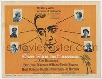 2v610 OUR MAN IN HAVANA movie title lobby card '60 art of Alec Guinness with photos of top cast!