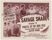2v624 PIRATES OF THE HIGH SEAS Chap 10 title lobby card '50 touch seaman Buster Crabbe, serial!