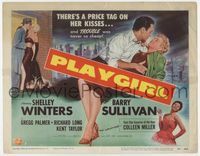 2v625 PLAYGIRL title card '54 Barry Sullivan, there's a price tag on sexy Shelley Winters' kisses!