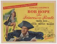 2v630 PRINCESS & THE PIRATE title card '44 great close up of Bob Hope with gun & sexy Virginia Mayo!