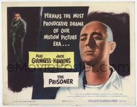 2v631 PRISONER movie title lobby card '55 Jack Hawkins accuses bald convict Alec Guinness!