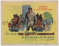 2v640 QUIET AMERICAN title lobby card '58 art of Audie Murphy in Vietnam, from Graham Greene novel!
