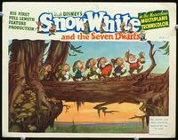 2v237 SNOW WHITE & THE SEVEN DWARFS LC #1 '37 classic image of dwarfs on tree singing Heigh-Ho!