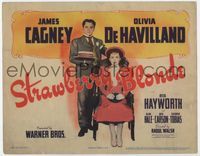 2v714 STRAWBERRY BLONDE TC '41 art of James Cagney in suit standing by sitting Olivia De Havilland!