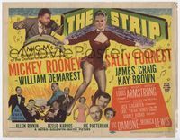 2v716 STRIP title card '51 Mickey Rooney, sexy Sally Forrest, Louis Armstrong playing trupmet, noir!