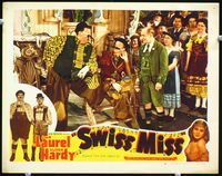 2v264 SWISS MISS LC #4 R47 best image of Stan Laurel & Oliver Hardy with outrageous fake mustaches!