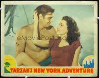 2v270 TARZAN'S NEW YORK ADVENTURE LC '42 best c/u of Johnny Weissmuller & sexy Maureen O'Sullivan!