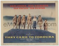 2v732 THEY CAME TO CORDURA title lobby card '59 Gary Cooper, Rita Hayworth, Tab Hunter, Van Heflin